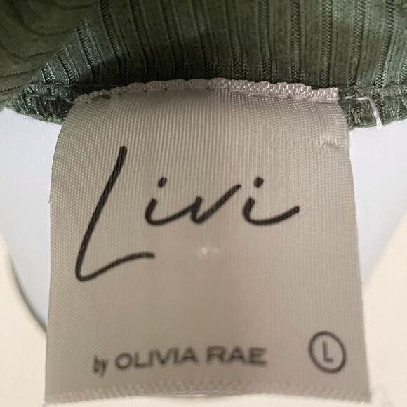 Livi By Olivia Rae Olive Green Stretch Bodycon Dress Size L - Picture 2 of 5